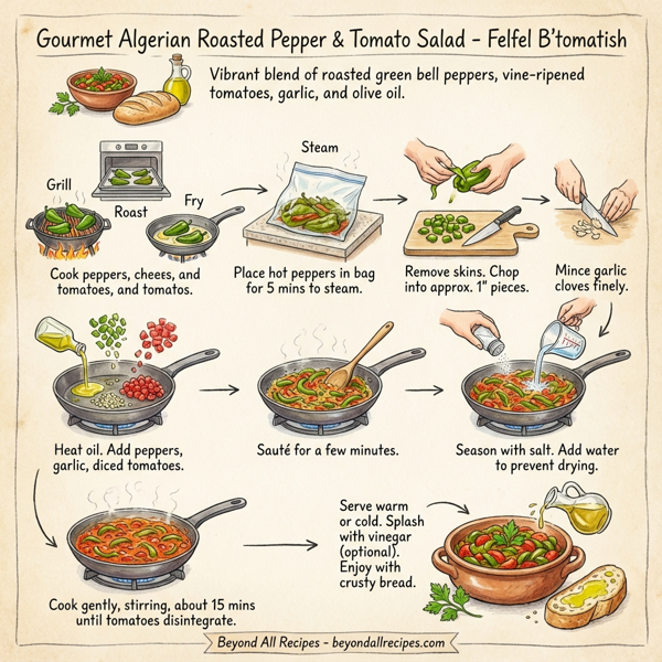 Gourmet Algerian Roasted Pepper & Tomato Salad instructions