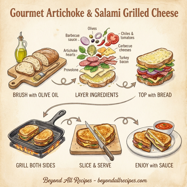 Gourmet Artichoke & Salami Grilled Cheese instructions