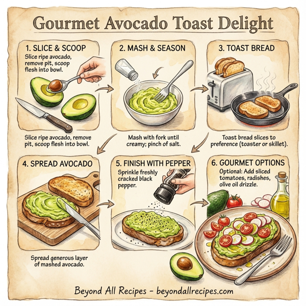 Gourmet Avocado Toast Delight instructions