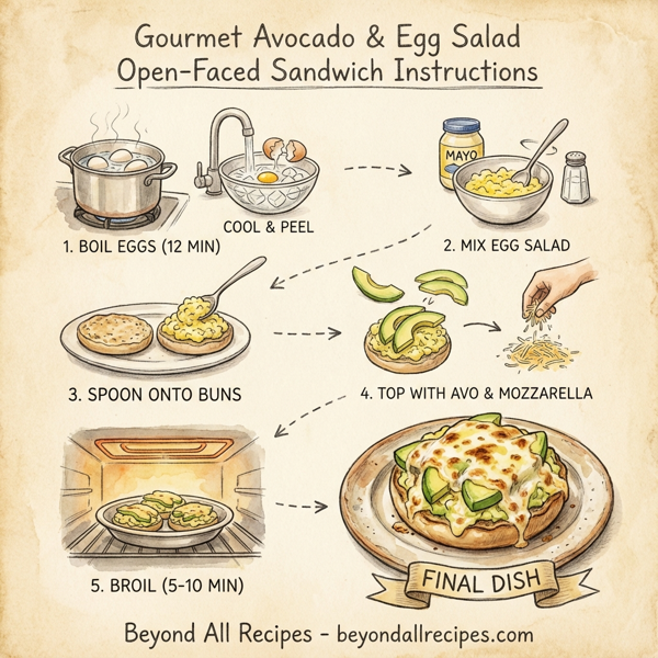 Gourmet Avocado & Egg Salad Open-Faced Sandwich instructions