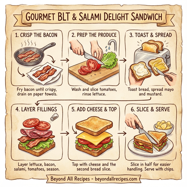 Gourmet BLT & Salami Delight Sandwich instructions