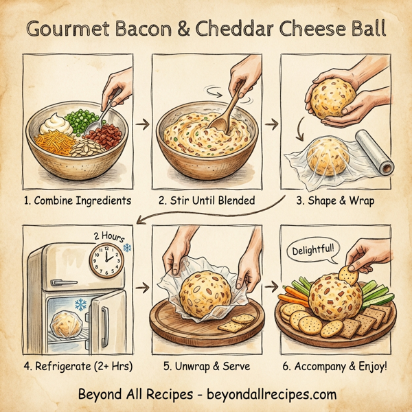 Gourmet Bacon & Cheddar Cheese Ball instructions