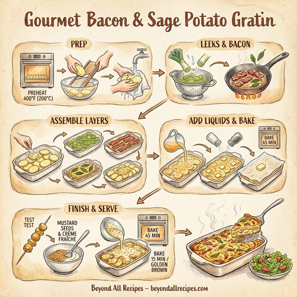 Gourmet Bacon & Sage Potato Gratin instructions
