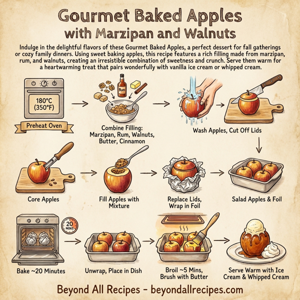 Gourmet Baked Apples with Marzipan and Walnuts instructions
