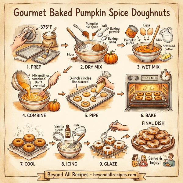 Gourmet Baked Pumpkin Spice Doughnuts instructions
