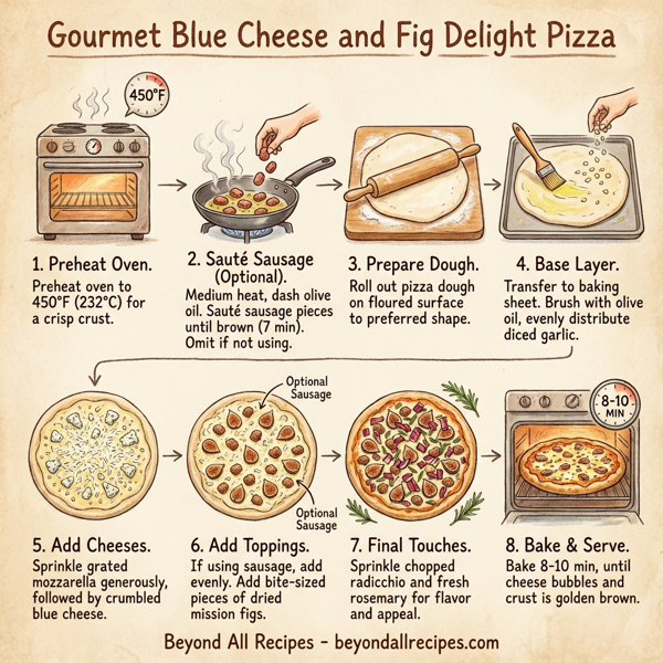 Gourmet Blue Cheese and Fig Delight Pizza instructions