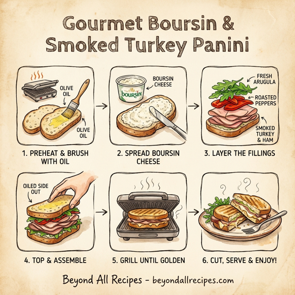 Gourmet Boursin & Smoked Turkey Panini instructions