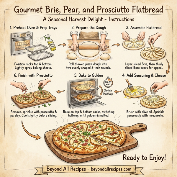 Gourmet Brie, Pear, and Prosciutto Flatbread instructions
