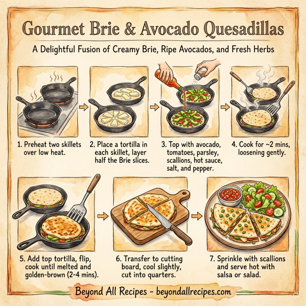 Gourmet Brie & Avocado Quesadillas instructions