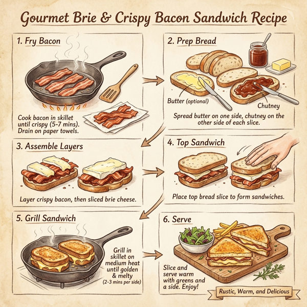 Gourmet Brie and Crispy Bacon Sandwich instructions