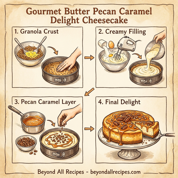 Gourmet Butter Pecan Caramel Delight Cheesecake instructions