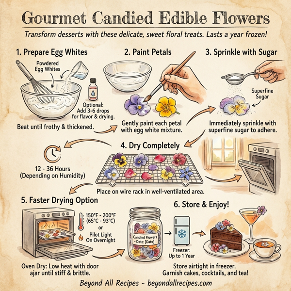 Gourmet Candied Edible Flowers instructions