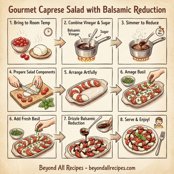Gourmet Caprese Salad with Balsamic Reduction instructions