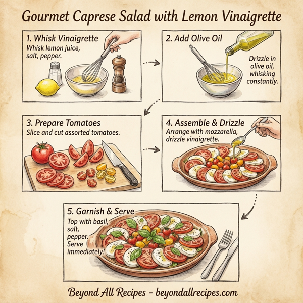 Gourmet Caprese Salad with Lemon Vinaigrette instructions