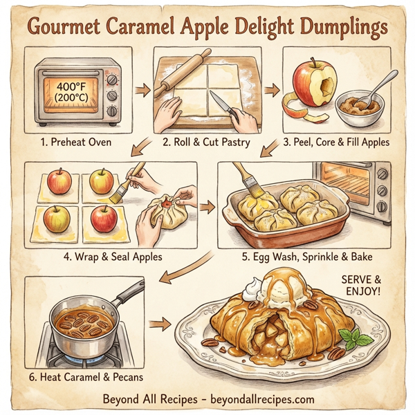 Gourmet Caramel Apple Delight Dumplings instructions