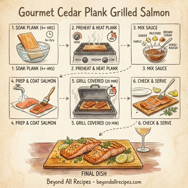 Gourmet Cedar Plank Grilled Salmon instructions