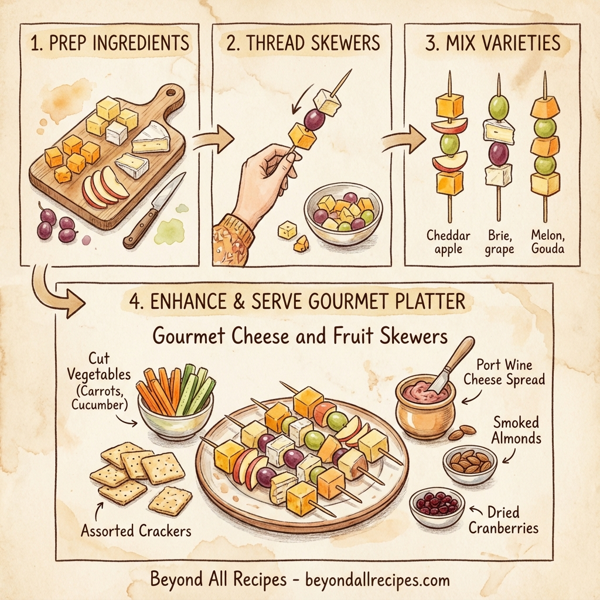 Gourmet Cheese and Fruit Skewers instructions