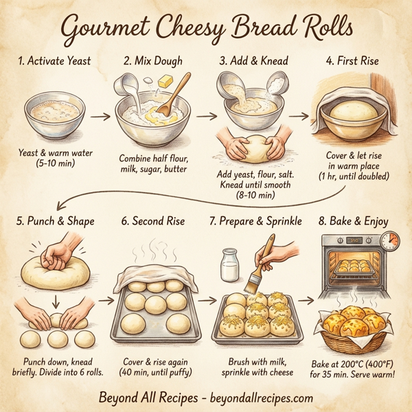 Gourmet Cheesy Bread Rolls instructions