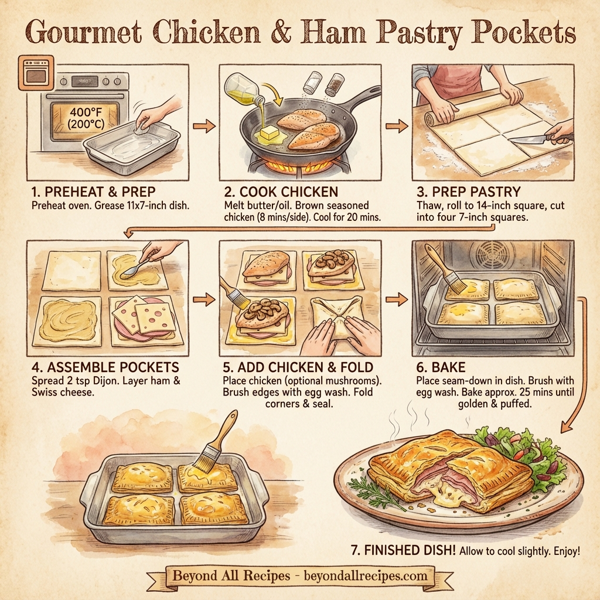 Gourmet Chicken and Ham Pastry Pockets instructions