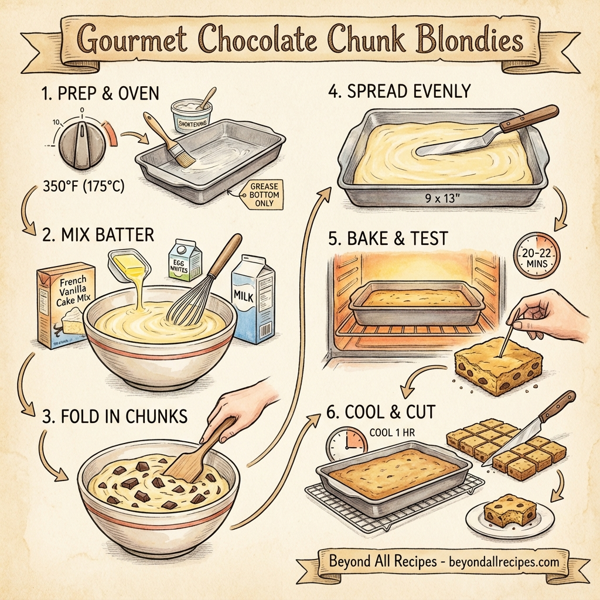 Gourmet Chocolate Chunk Blondies instructions
