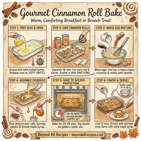 Gourmet Cinnamon Roll Bake instructions