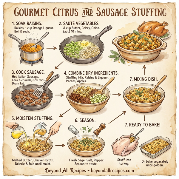 Gourmet Citrus and Sausage Stuffing instructions