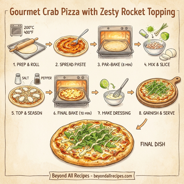 Gourmet Crab Pizza with Zesty Rocket Topping instructions