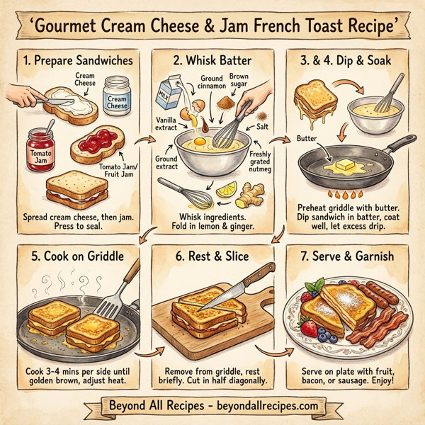 Gourmet Cream Cheese & Jam French Toast instructions