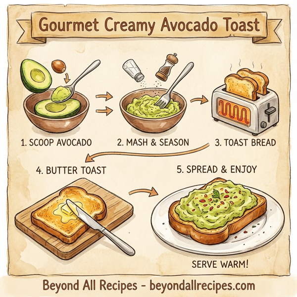 Gourmet Creamy Avocado Toast instructions