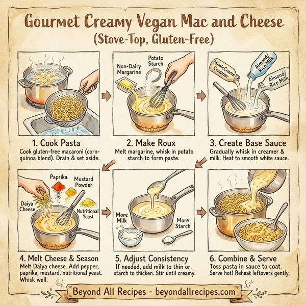 Gourmet Creamy Vegan Mac and Cheese (Stove-Top, Gluten-Free) instructions