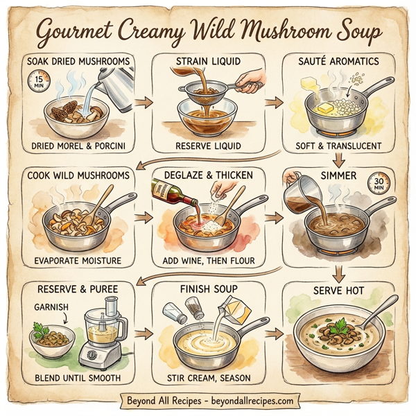 Gourmet Creamy Wild Mushroom Soup instructions