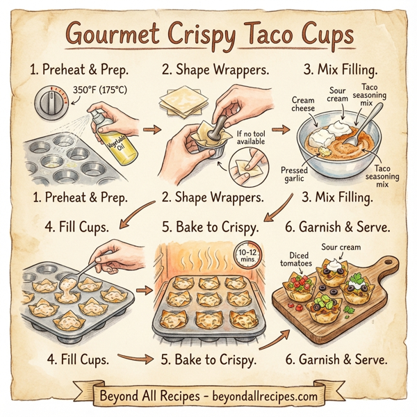 Gourmet Crispy Taco Cups instructions