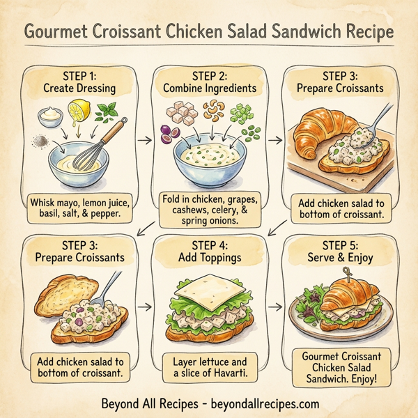 Gourmet Croissant Chicken Salad Sandwich instructions
