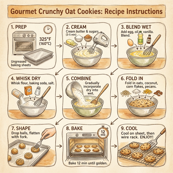 Gourmet Crunchy Oat Cookies instructions
