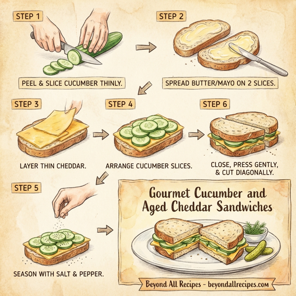 Gourmet Cucumber and Aged Cheddar Sandwiches instructions