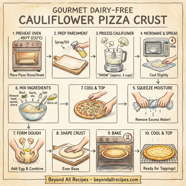 Gourmet Dairy-Free Cauliflower Pizza Crust instructions