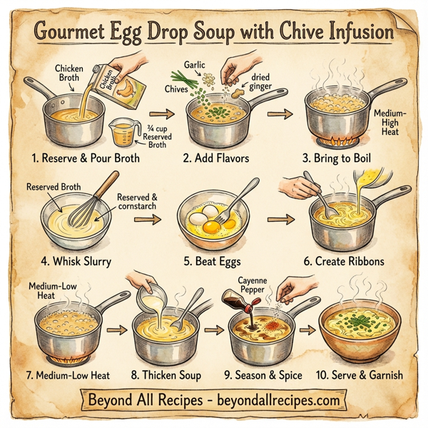 Gourmet Egg Drop Soup with Chive Infusion instructions