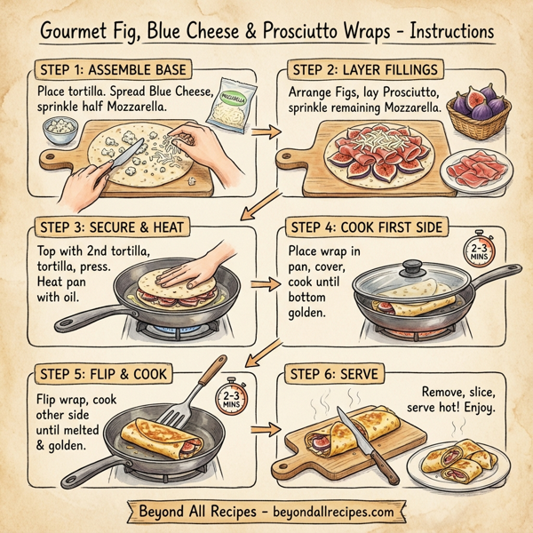 Gourmet Fig, Blue Cheese & Prosciutto Wraps instructions