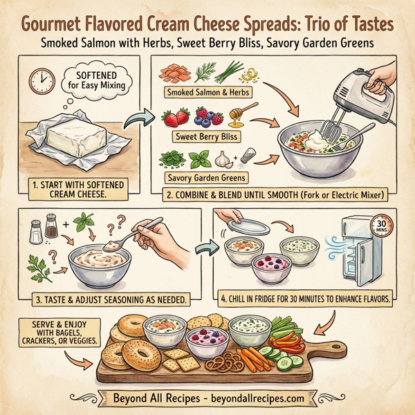 Gourmet Flavored Cream Cheese Spreads: Trio of Tastes instructions