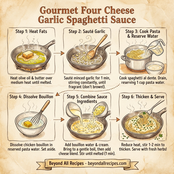Gourmet Four Cheese Garlic Spaghetti Sauce instructions