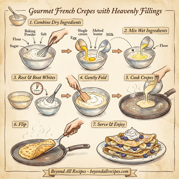 Gourmet French Crepes with Heavenly Fillings instructions