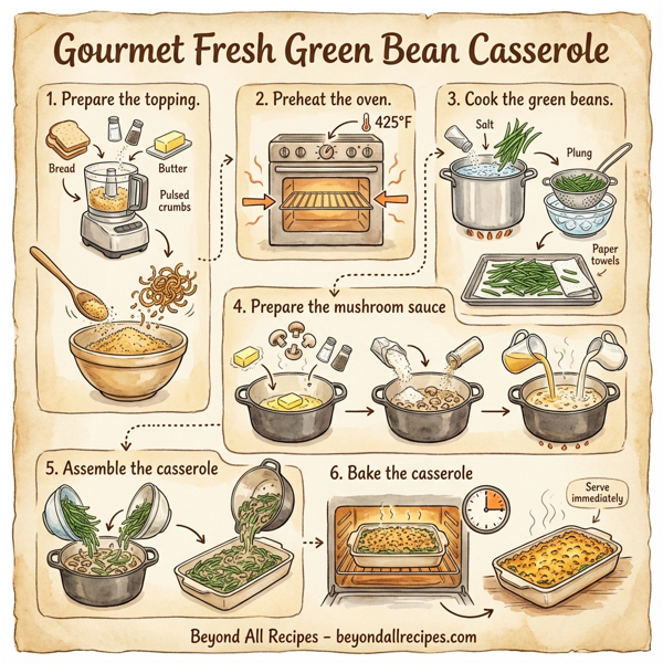 Gourmet Fresh Green Bean Casserole instructions