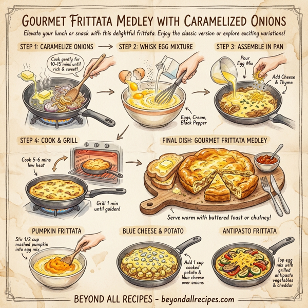 Gourmet Frittata Medley with Caramelized Onions instructions