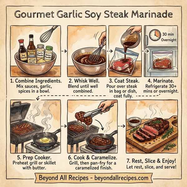 Gourmet Garlic Soy Steak Marinade instructions
