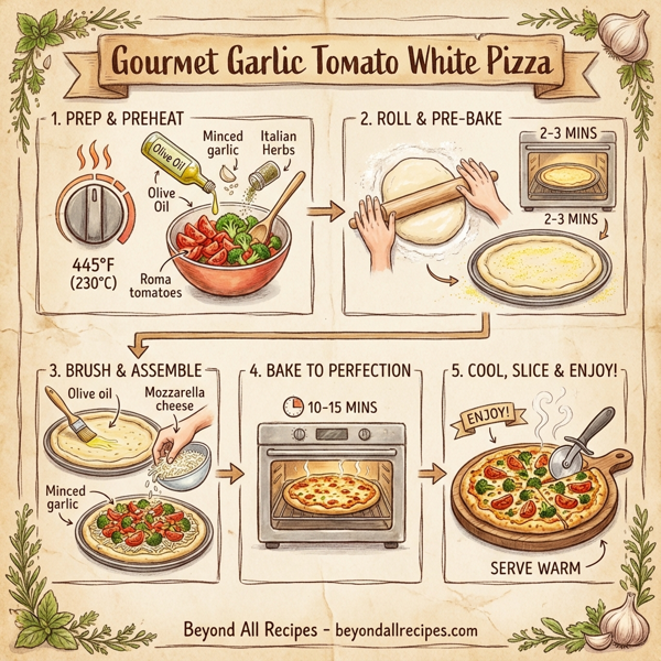 Gourmet Garlic Tomato White Pizza instructions