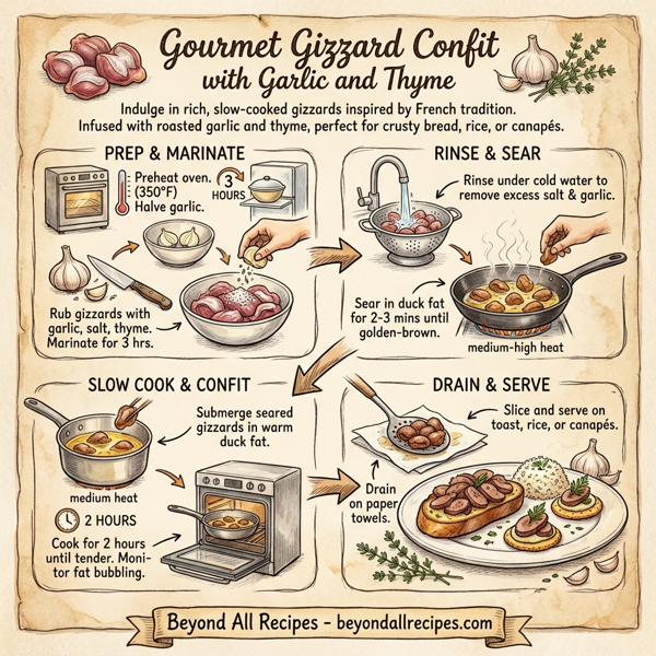 Gourmet Gizzard Confit with Garlic and Thyme instructions