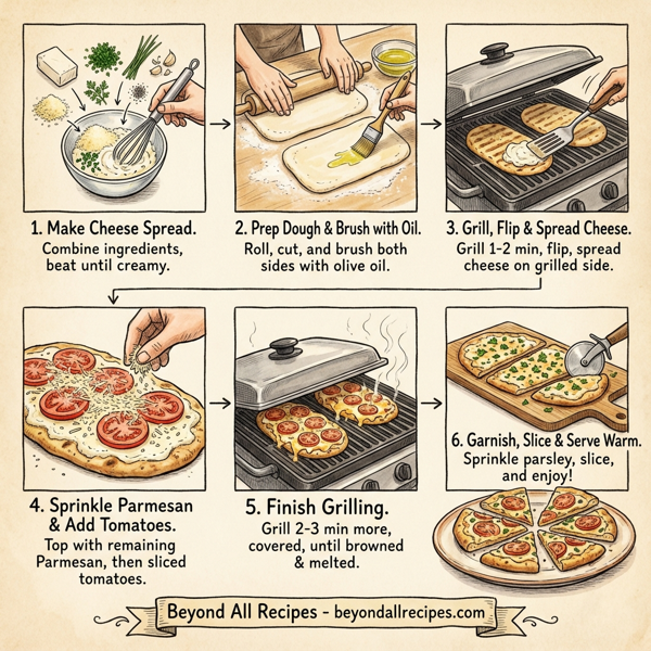 Gourmet Grilled Cheese & Tomato Artisan Flatbreads instructions