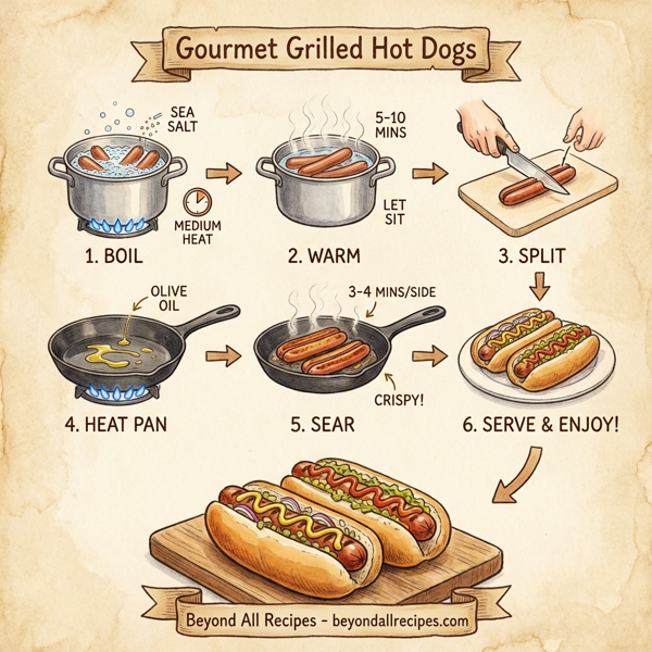 Gourmet Grilled Hot Dogs instructions