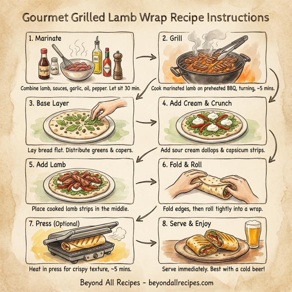 Gourmet Grilled Lamb Wrap instructions