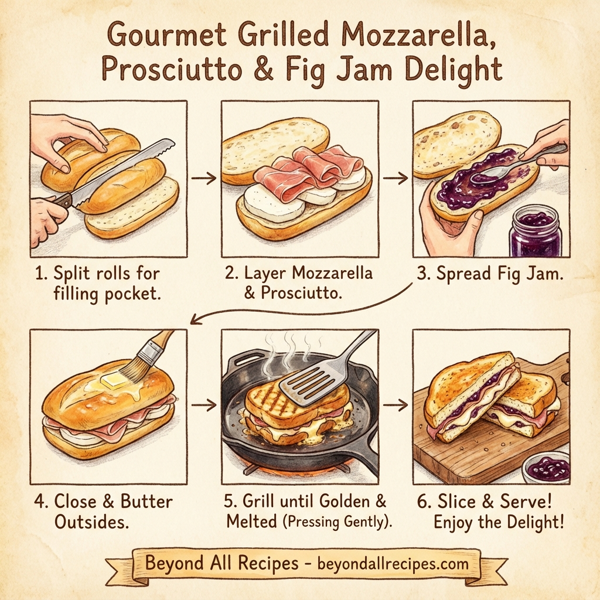 Gourmet Grilled Mozzarella, Prosciutto & Fig Jam Delight instructions